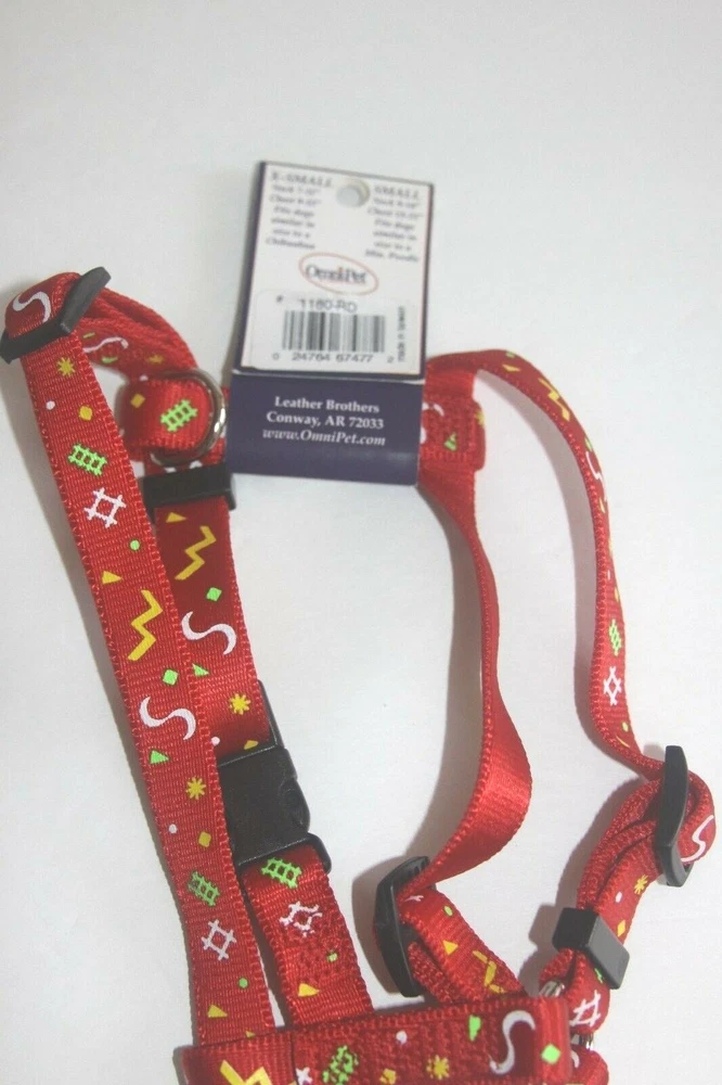 Dog Harness Small Adjustable Fabric OmniPet Mini Poodle Small Dog Puppy Red