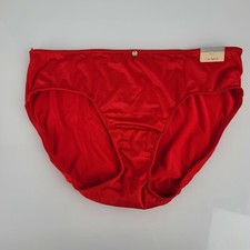 Cacique Second Skin Liquid Satin Shiny Wet Look Sissy Red Granny Panties 12 NEW