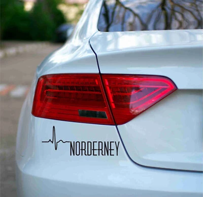 BLATTWERK - DESIGN KFZ-Aufkleber, "Herzschlag Norderney", Insel