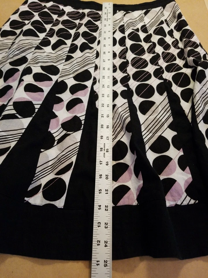 Falda Willi Smith Mujer 10 Línea A Mezcla de Lino Forrada Multicolor Lunares Usada en Excelente Condición Foto 4 de 4