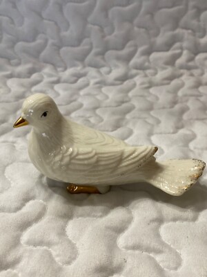 Mikasa Handcrafted Ceramic Dove Figurine Gold Colored Beak Feet