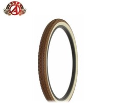 ALTA BICYCLE WIRE BEAD CRUISER TIRE 26 x 2.125 BROWN/CREAM HEAVY DUTY DIAMOND.