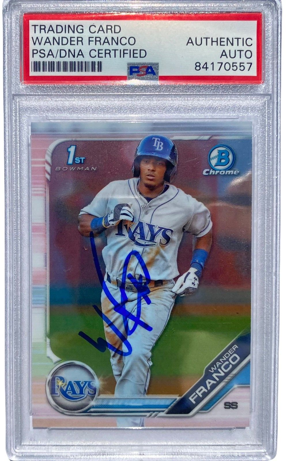 Wander Franco Autographed Signed 2019 1St Bowman Chrome Bcp-100 PSA/DNA Auto 