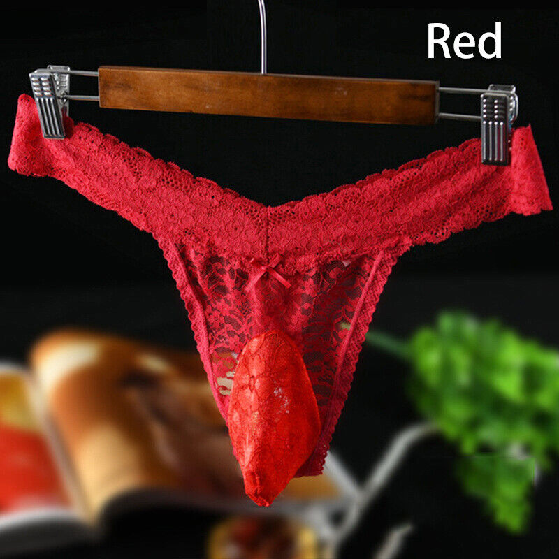 Men's Sheer Lace Underwear Pouch Panties G String Thong Boxer Briefs  Lingerie UK