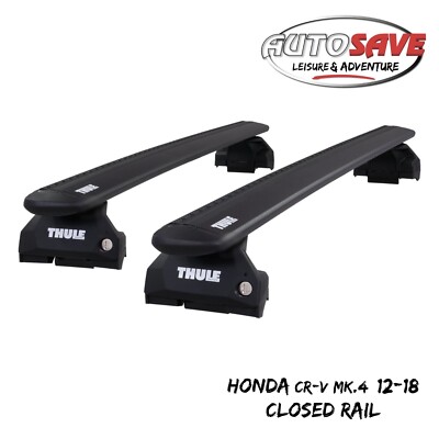 Thule Alu WingBar Evo Black Roof Bars to fit Honda CR-V Mk.4 12-18 Closed Rail