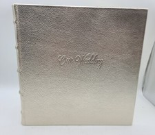 The Wedding Book Wedding Journal Gold Leather Bound Hardcover Graphic Image NEW