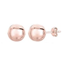 14K Rose Real Gold Ball Stud Earrings 3 mm 