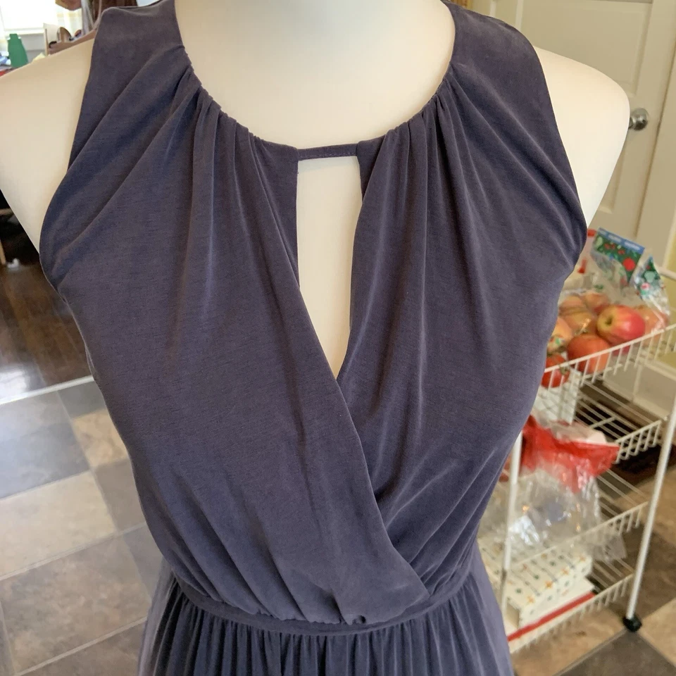 Maxi Vestido Sanna Moulinette Soeurs Anthropologie Azul Índigo Sobrepelliz Talla XS Foto 3 de 4