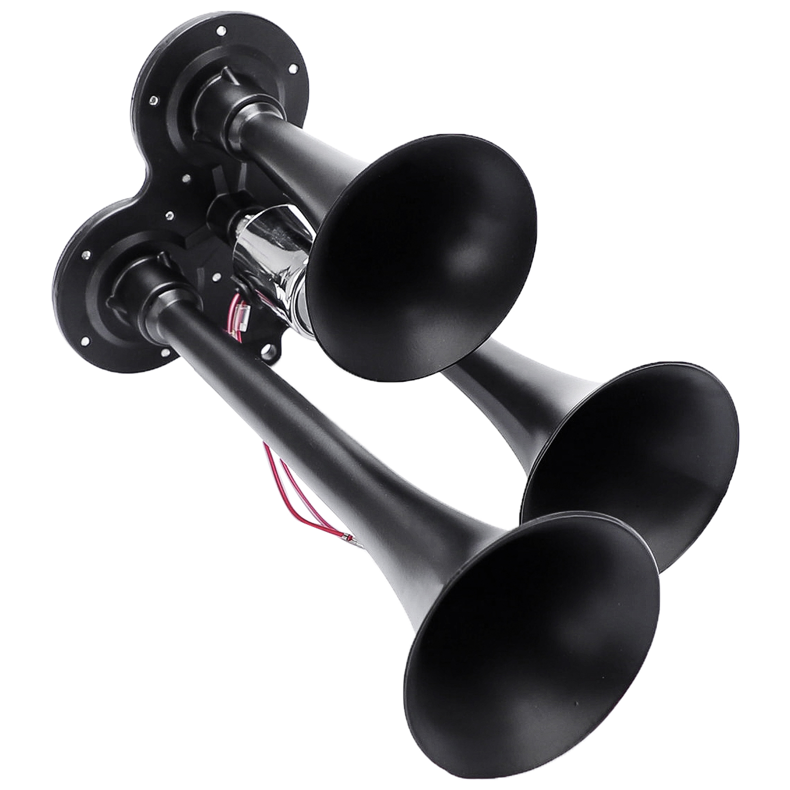 Loud Sound 600DB Horn Train Air Horn 3 Trumpets Black for Truck/Car/SUV