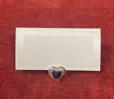 Place Card Holders Silver Happy Heart Shaped-10 count-Weddings, Retail, Parties