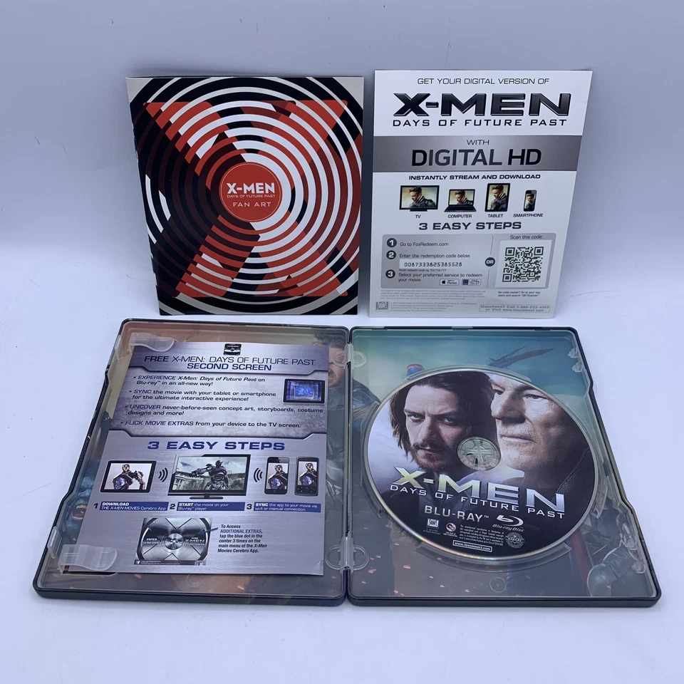 X-Men Days Of Future Past (Blu-ray 2014 STEELBOOK W/ Inserts & Fan Art Booklet - Image 4 of 4