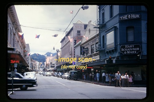 Kodachrome Slide of Honolulu Hawaii Street Scene in 1953