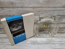 Vintage Ash Tray Large Heavy 8”Inch Square Clear Glass Original Box Made in USA