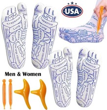 Acupressure Reflexology Socks w/ Trigger Point Massage Tool Foot Massage Set US