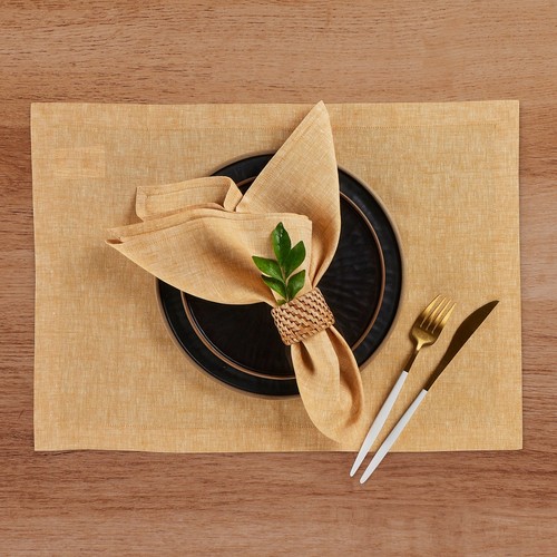 Solino Home Linen Dinner Napkins Set of 4 for Summer Solid Athena 20 x 20 Square - Picture 79 of 89