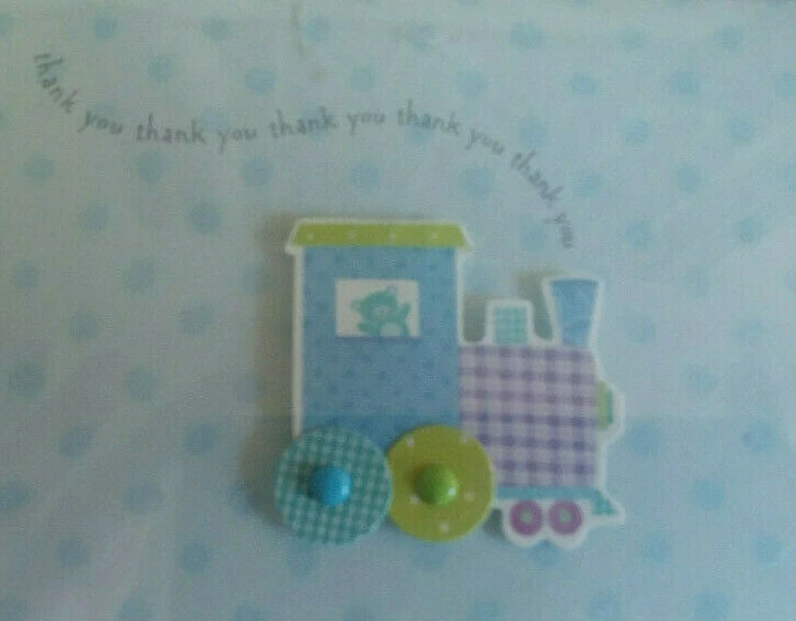 Sobres de tarjetas de notas American Greetings 3-D Thank You caja de tren Choochoo 8 Foto 2 de 3