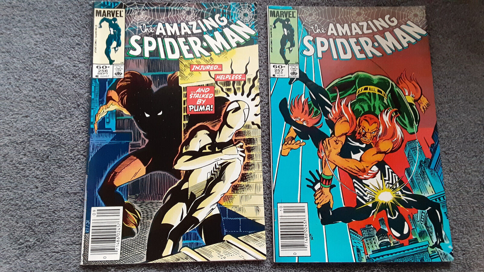 Amazing Spider-Man #256 257 Copper Age Marvel Comics Lot FN/VF 7.0 * FREE SHIP *