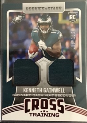 2021 Rookies & Stars KENNETH GAINWELL RC CROSS TRAINING 2 PATCH Rookie # 90/199