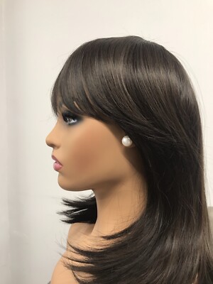 Heiß   Trendige Damen Schwarz Und Dunkelbraun Qualität High Heat Synthetik Pony Perücke