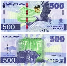 2025 new Zambia P67 500 Kwacha Banknote UNC AA Prefix