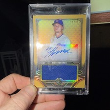 Nico Hoerner 2022 Topps Triple Threads Auto Jumbo Relic /25 Gold #ASJR-NH CUBS
