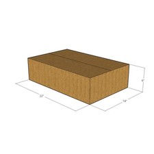 20 22x14x6 Kraft Brown Corrugated Shipping Boxes 32 ECT Single-Wall New