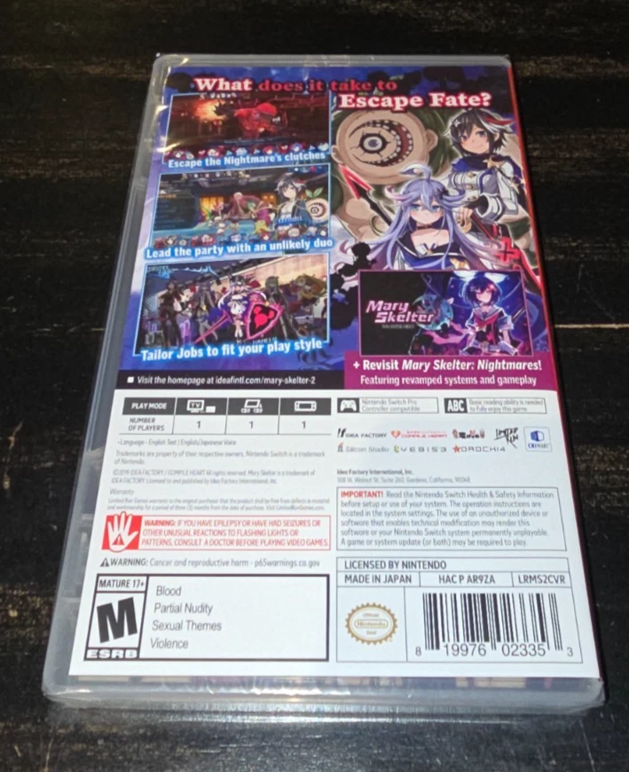 Mary Skelter 2 Nintendo Switch Brand New Sealed - Image 2 of 2