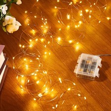 1 Pack 16.4 Ft. Battery Operated Outdoor String Lights with Remote  Timer, LED