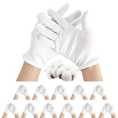 Cotton Gloves, 12 Paar Handschuhe Neurodermitis, White Gloves, geeignet zum E...