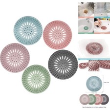 Bathroom Drain Hair Catcher 5 Pack Flexible TPR Hair Traps Multiple Colors