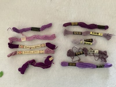8+ skeins embroidery floss purples dmc star coates