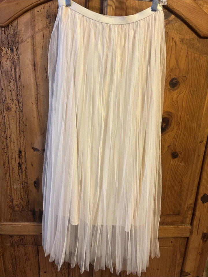 Origami by Vivien Women's Ivory Tulle Maxi Skirt Lined Size Large - Image 2 of 3