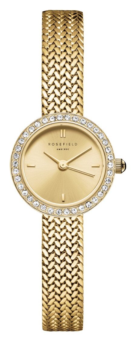 Rosefield Mini Small Edit Gold (20.4mm) Champagne Gold Sunray Dial / MCGMG-M03