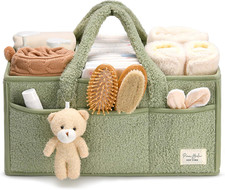 Diaper Caddy Organizer for Changing Table, Storage Basket for Wipes, Gift for Ba