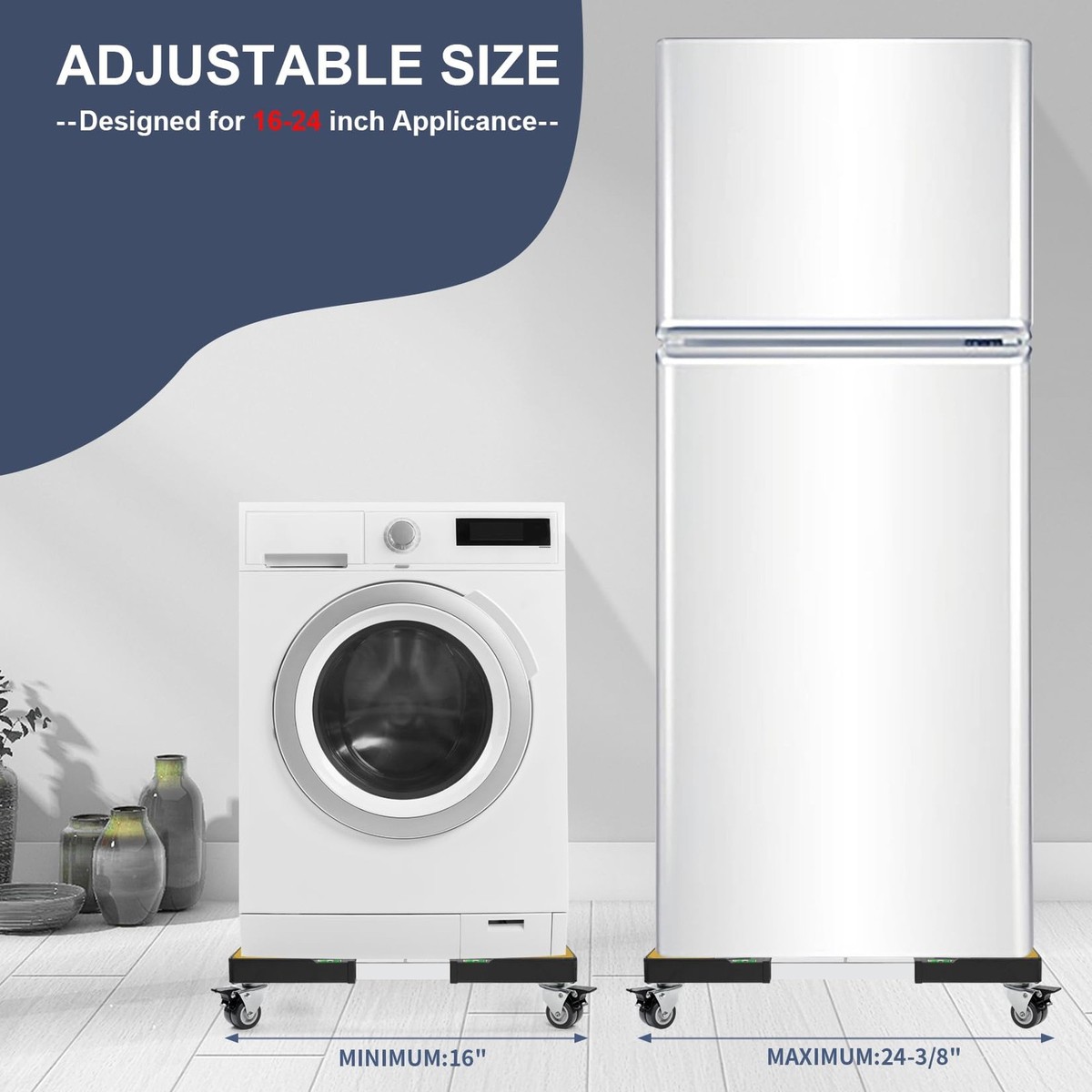 Mini Fridge Stand Heavy Duty 400lb Capacity With Locking Wheels