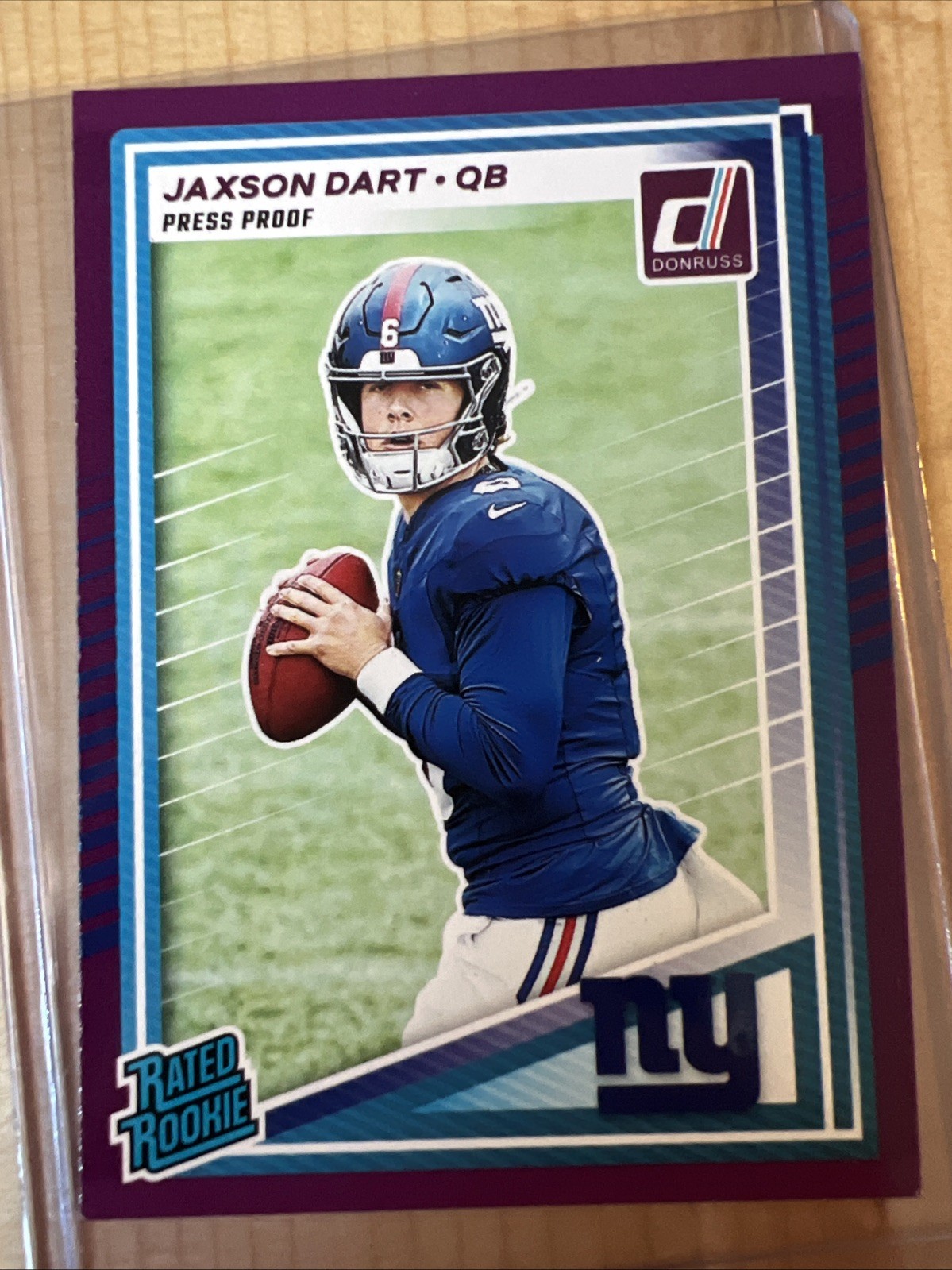 2025 Panini Donruss - Rated Rookie Jaxson Dart #400 Purple Press Proof (RC) 6A