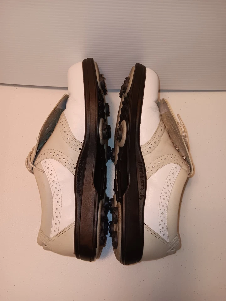 Ecco Gore-tex 女式白色透明皮革高尔夫鞋 8 码丹麦制造 — 第 4/4 张图片