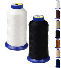 Bonded Nylon Thread for Sewing Leather,Upholstery,Jeans 210D/3, Black White