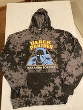 Marvel Black Panther Wakanda Forever Hooded Sweatshirt Men s Large Black Gray