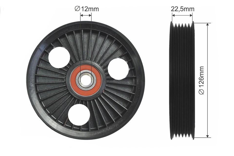 DEFLECTIONGUIDE PULLEY VRIBBED BELT RNK-CH-026 FOR PLYMOUTH VOYAGER/GRAND 3.8L - Image 10