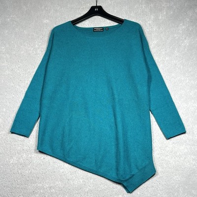 Repeat Silver Addition Cashmere Sweater Womens Size 36/XS Turquoise Long Sleeve