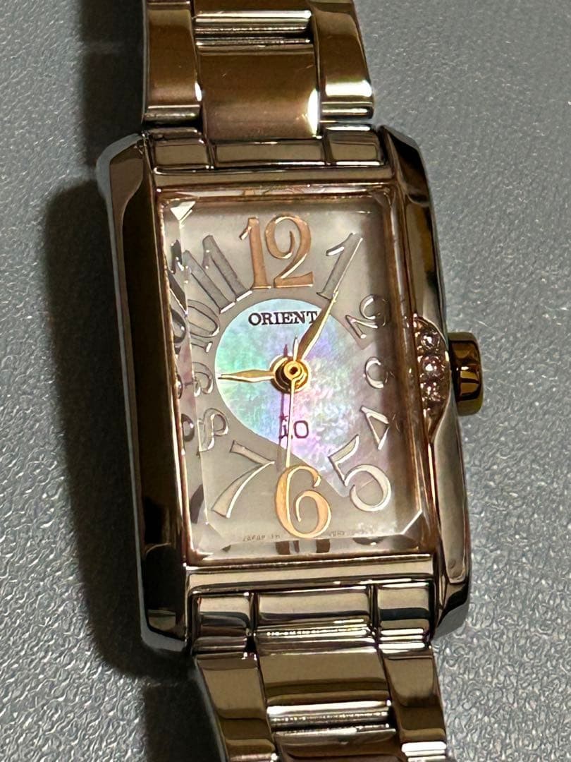 ORIENT io Rectangular Watch Silver Pink Gold Dial… - image 5