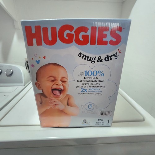 128 Count Huggies Size 1 Diapers, Snug & Dry Newborn Diapers, Size 1 (8-14 lbs)