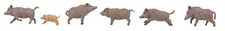 Faller 151925 HO Scale Wild Boars -- pkg(6)