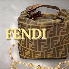 FENDI Zucca Canvas Mini Vanity Pouch Brown Handbag Vintage Authentic Japan