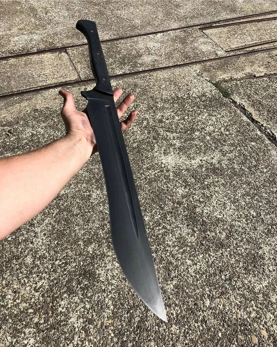 Custom Handmade Carbon Steel Blade Black Spartan Sword | Hunting Sword Camping