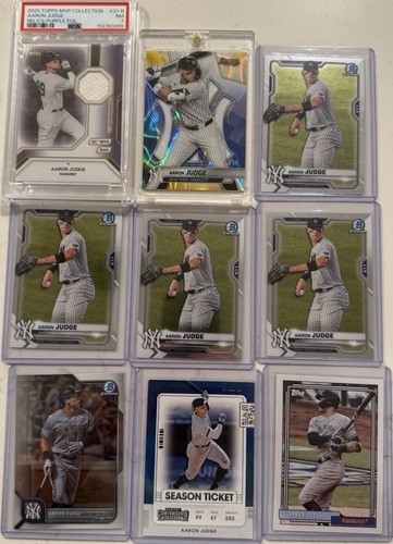 AARON JUDGE 9 CARD LOT GAME USED SSP BOWMAN BEST GOLD REFRACTOR /50 AND MORE 🔥