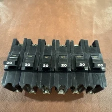 6x Federal Pacific Single Pole 20 AMP NB120 Breaker FPE Bolt On