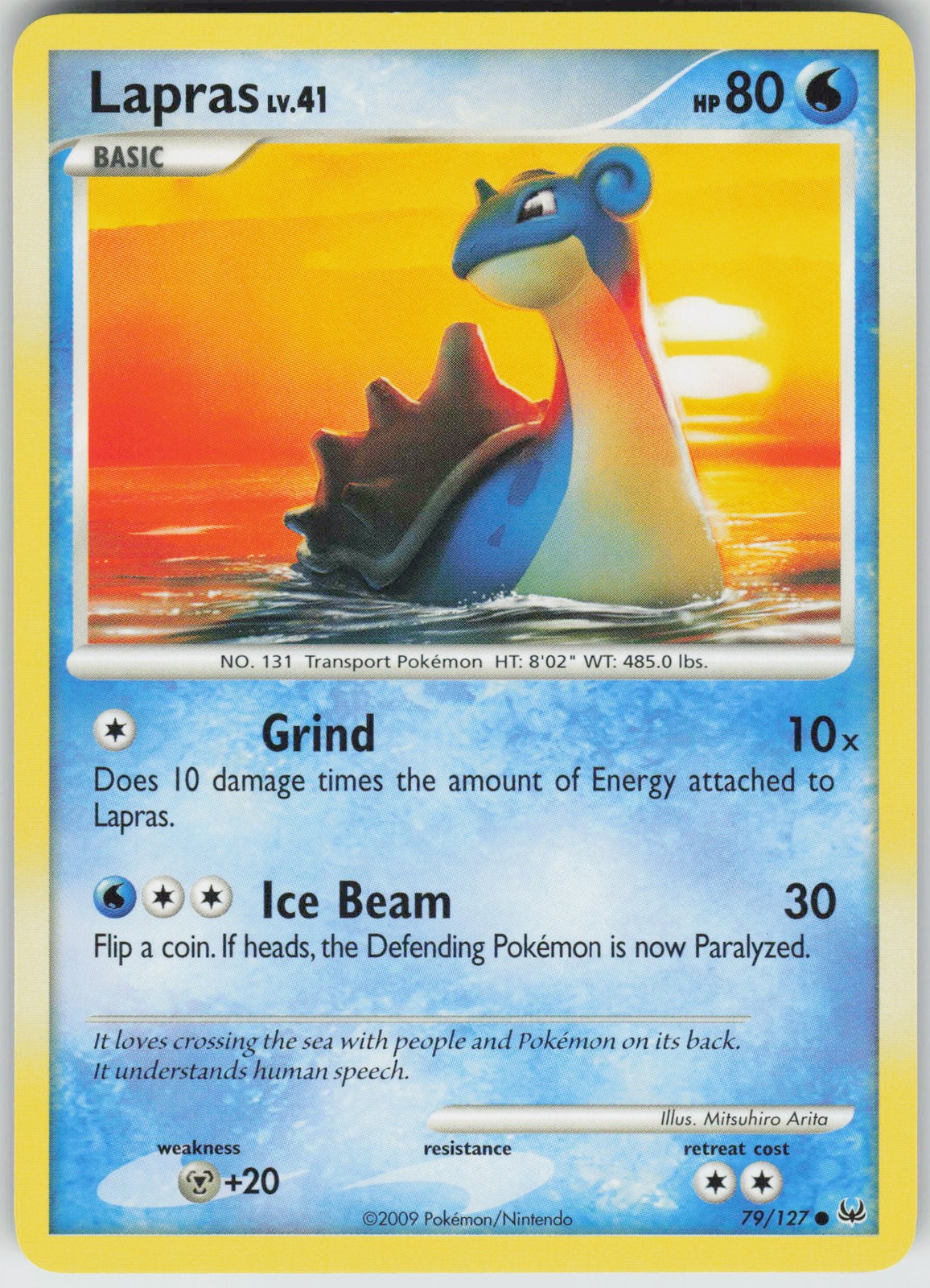 Pokemon Lapras 79/127 Platinum Common NM