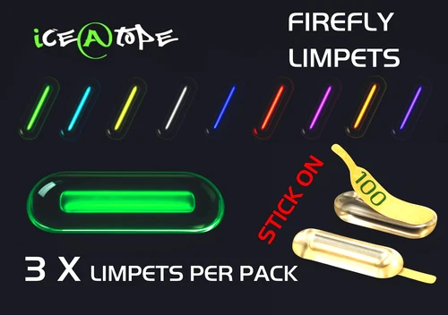 3x FIREFLY STICK ON LIMPETS  Encapsulated - Isotope - Betalight for Carp Fishing